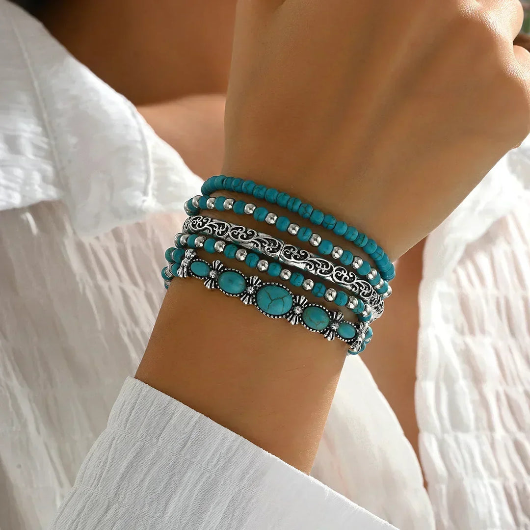 Snygg boho turquoise beads bracelets