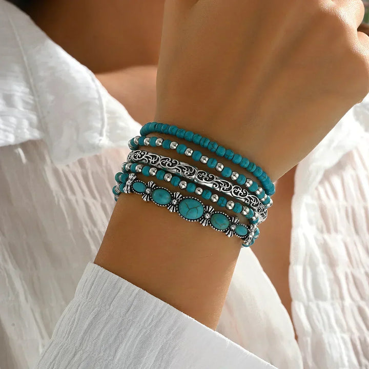 Snygg boho turquoise beads bracelets