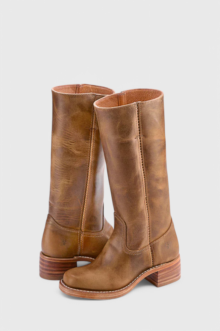 Klassisk knähög heeled stövlar