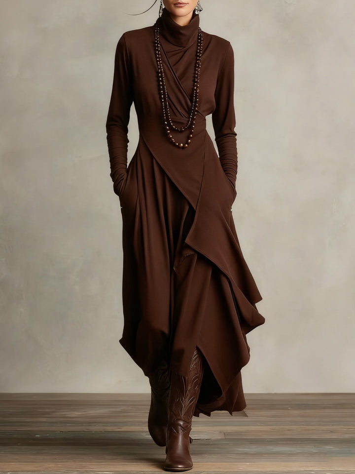 Elegant hög hals maxi klänning