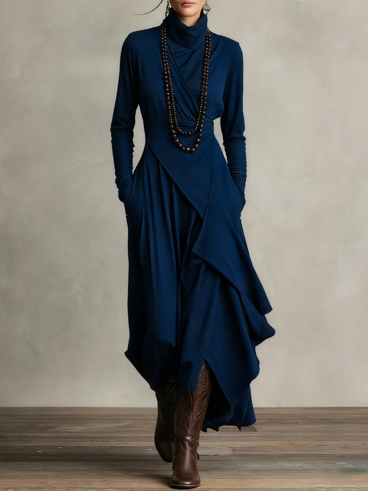 Elegant hög hals maxi klänning