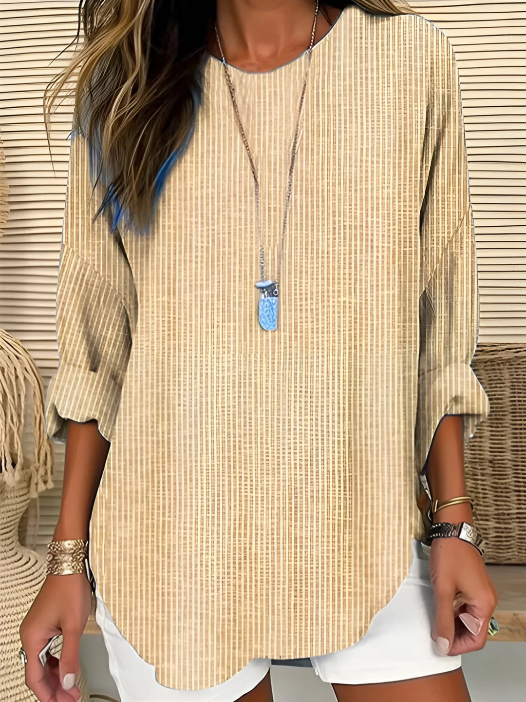 Chic randig silhuett blus