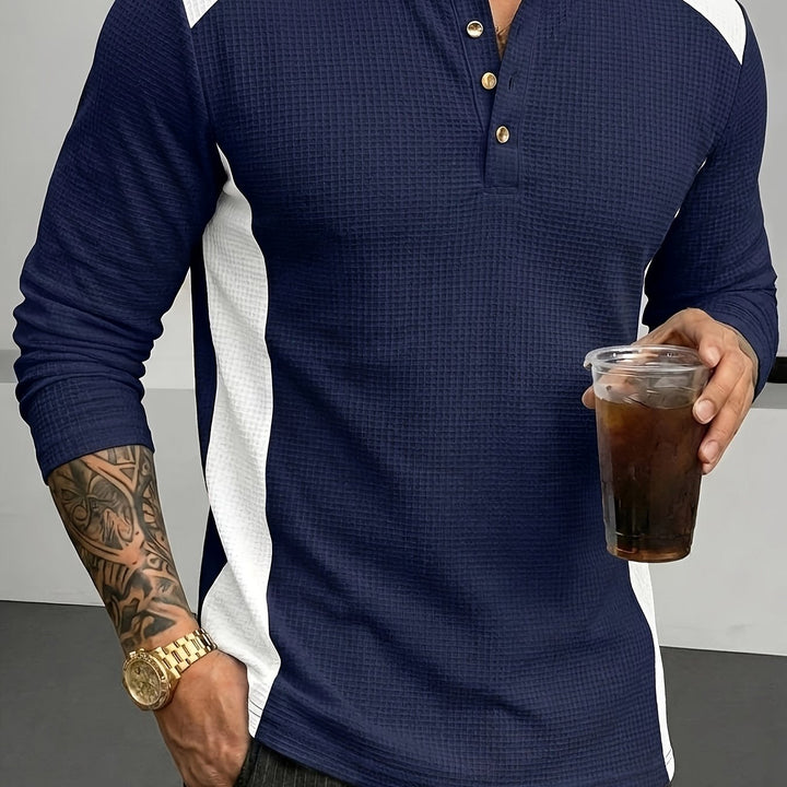 Strukturerad långärmad henley