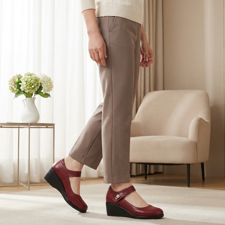 Elegant mellan-klack komfort skor