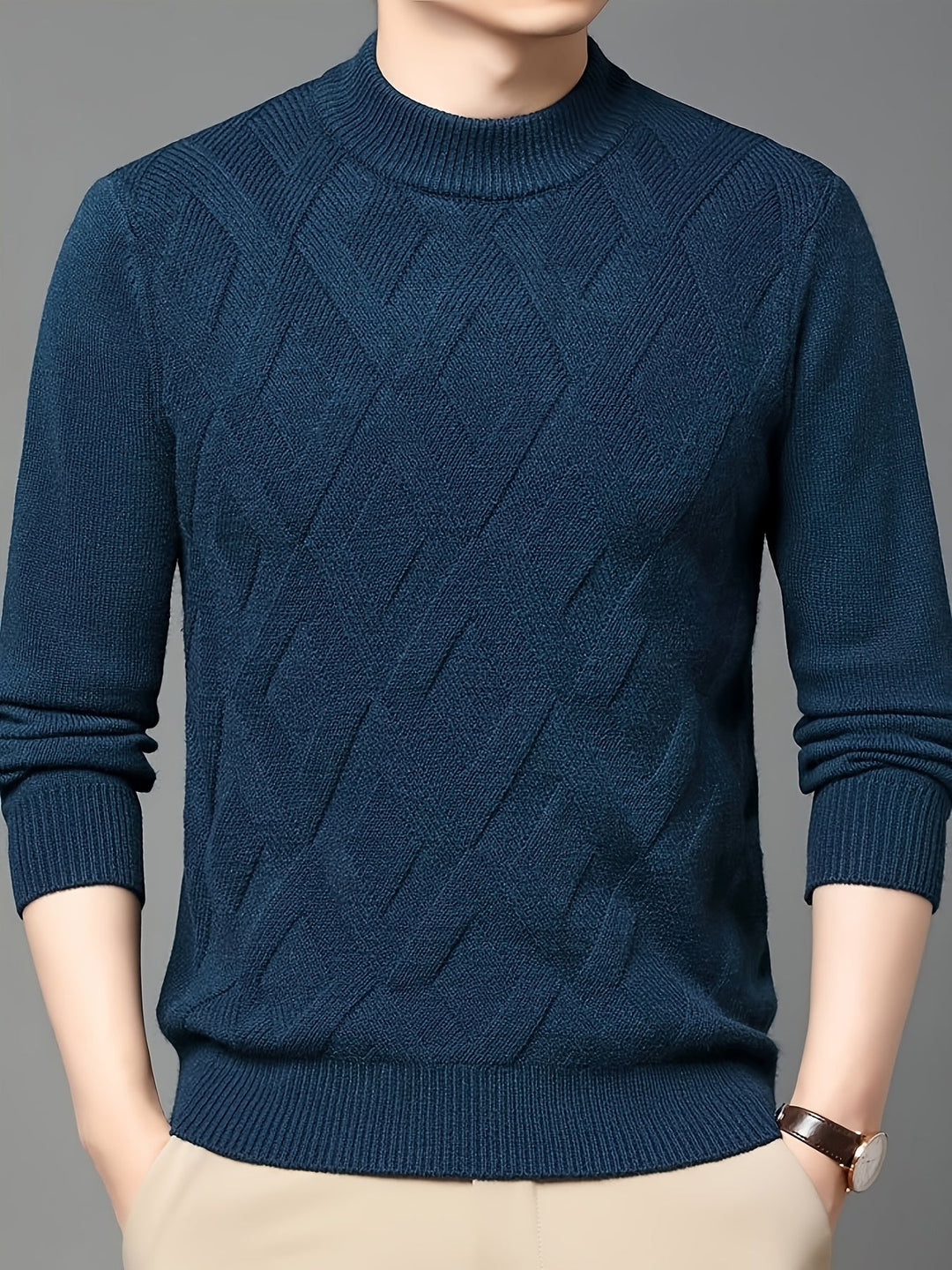 Strukturerad mockneck tröja
