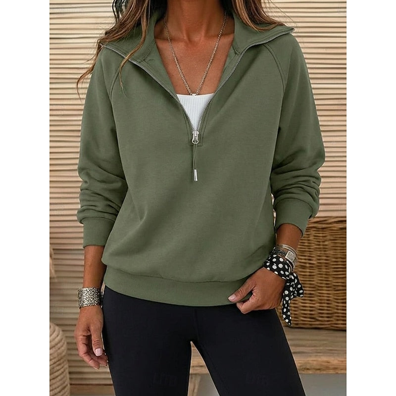 Med kvartsdragkedja lapel sweatshirt