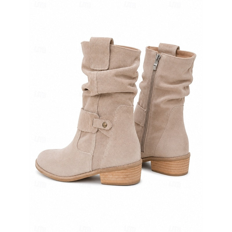 Slouchy spänne ankelboots