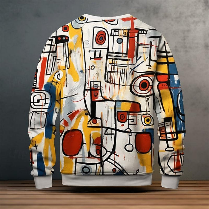Konstfull rundhalsad sweatshirt