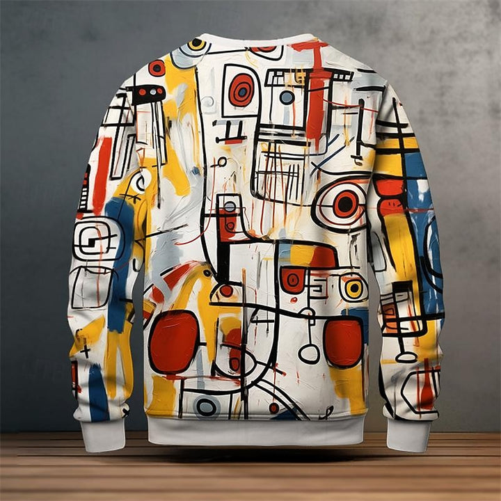 Konstfull rundhalsad sweatshirt