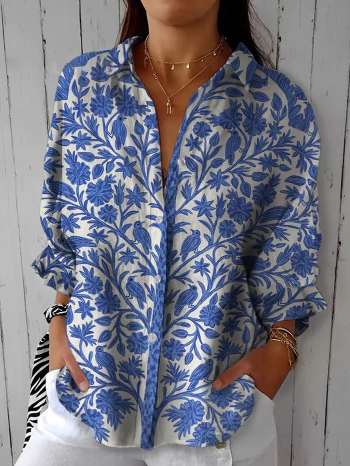 Avslappnad krage garden blus