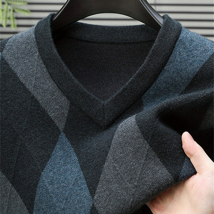 Klassisk argyle V-ringad tröja