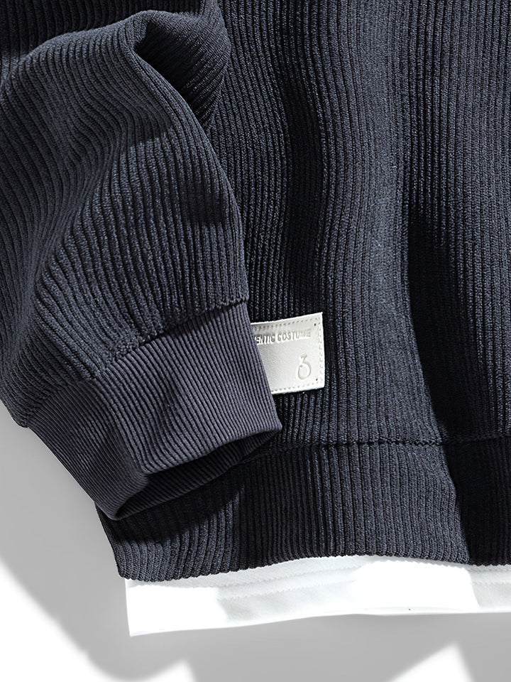 Lager-på-lager rundhalsad sweatshirt