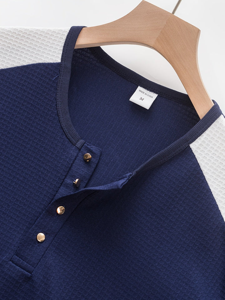 Strukturerad långärmad henley