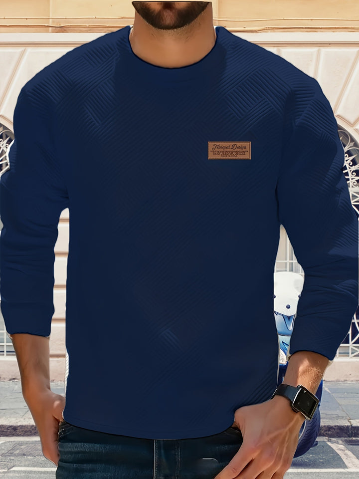 Strukturerad rundhalsad sweatshirt