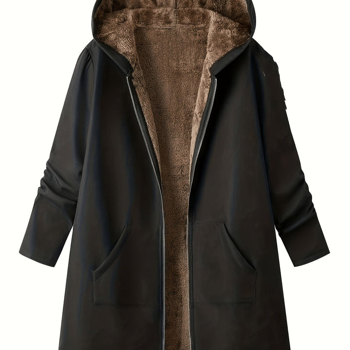 Mysig med huva longline kappa