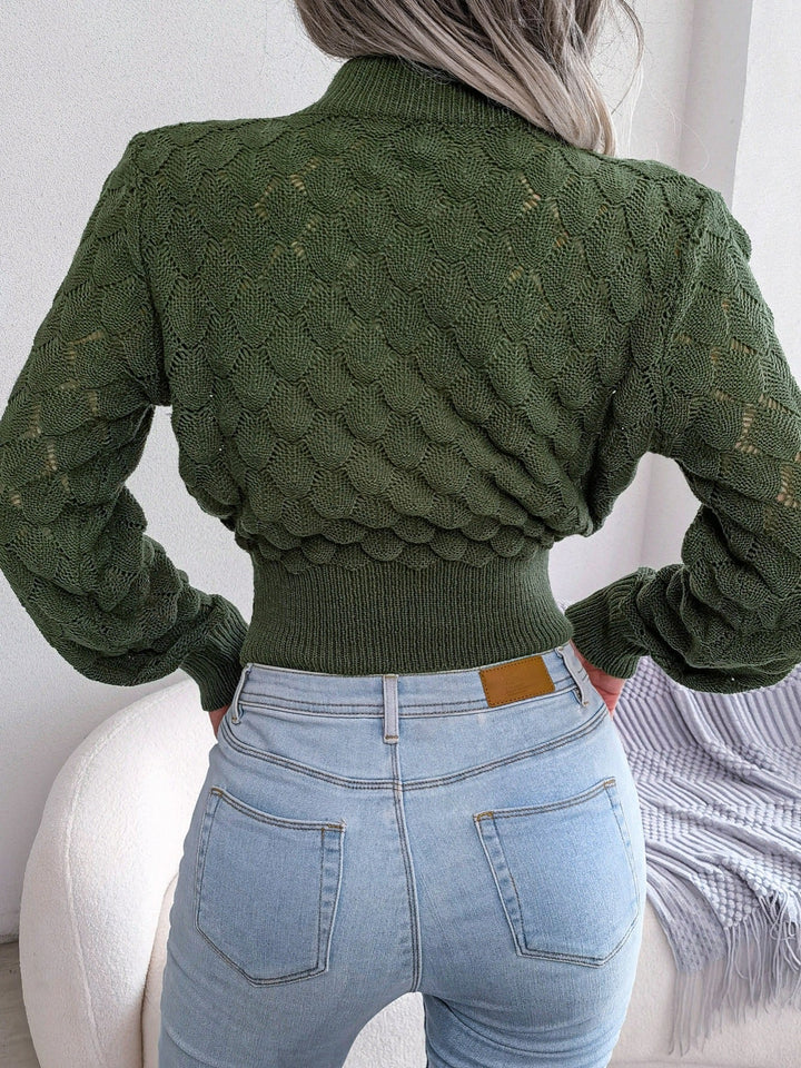 Strukturerad cropped tröja