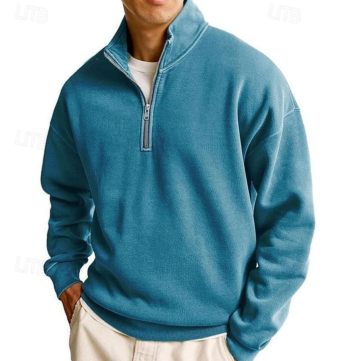 Med kvartsdragkedja sweatshirt