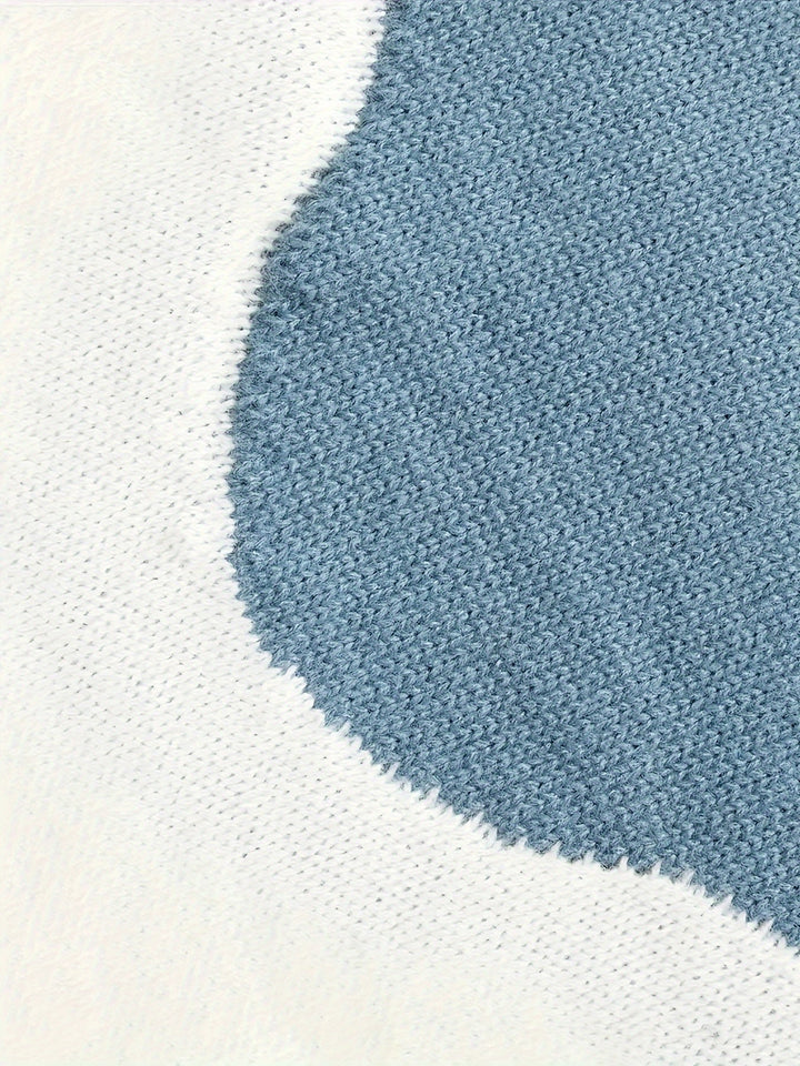 Färgblock med huva pullover