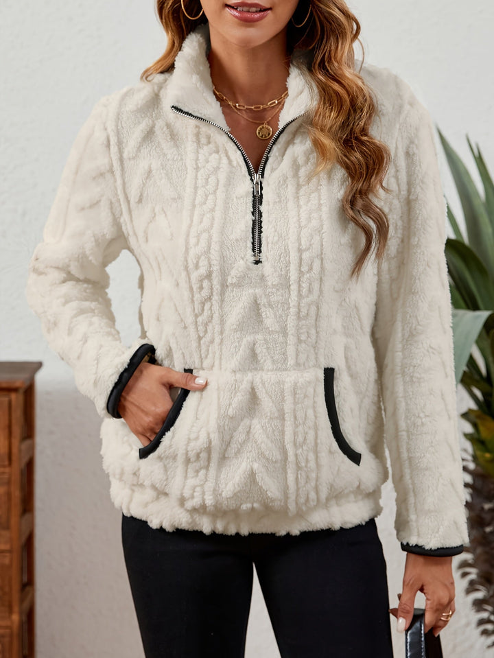 Mysig med halv dragkedja pullover