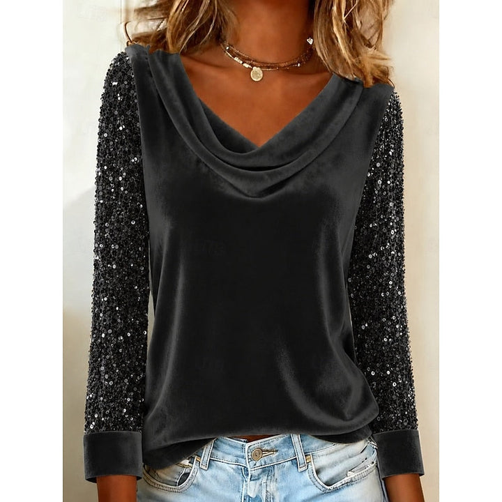 Shimmering cowl-hals topp
