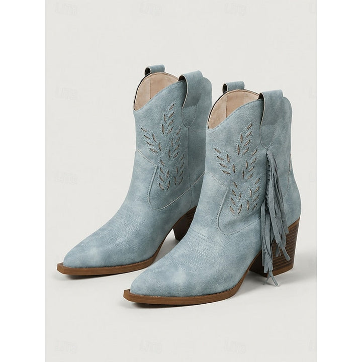 Tasseled western ankelboots