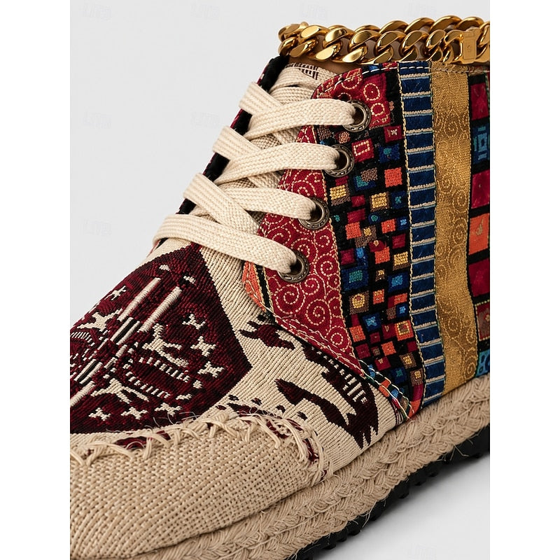 Boho mönstrad höga sneakers