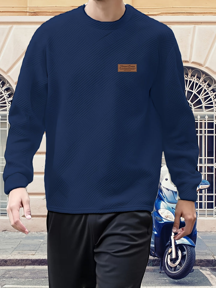 Strukturerad rundhalsad sweatshirt