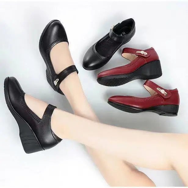 Elegant mellan-klack komfort skor