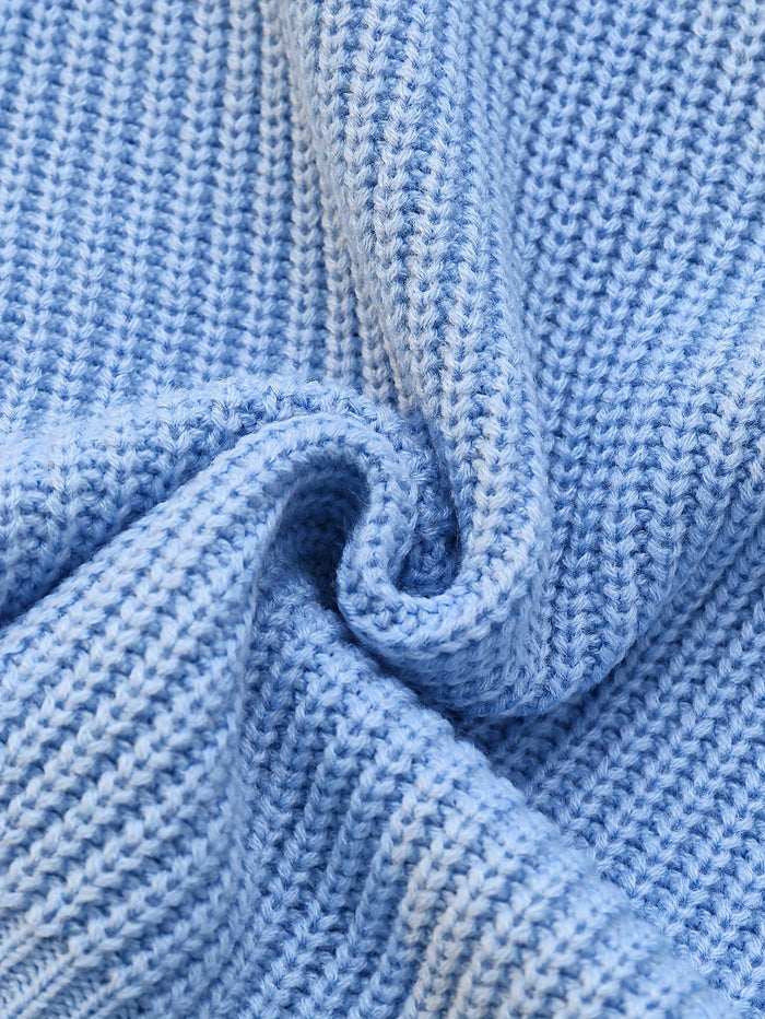 Cowl hals knapp-cuff tröja