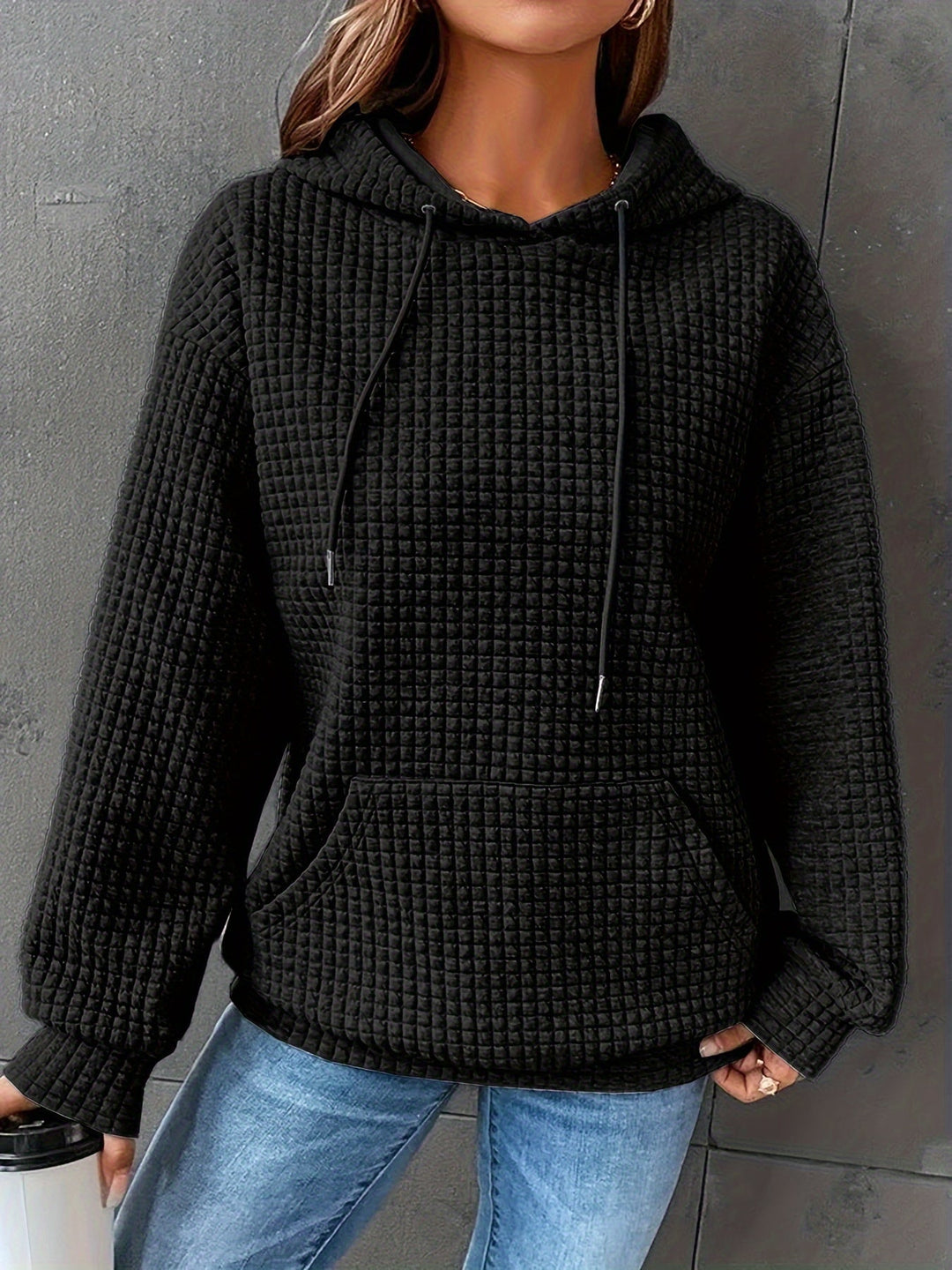 Mysig strukturerad hoodie