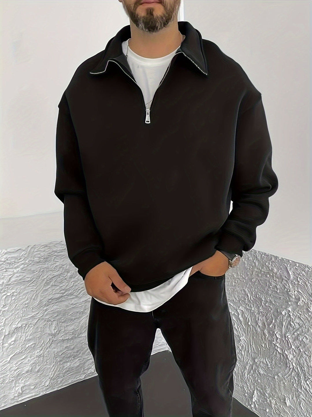 Mysig med halv dragkedja sweatshirt