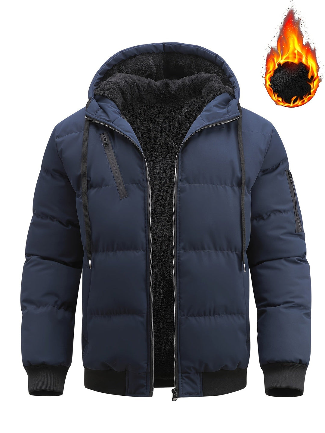 Quiltad med huva vinter jacka