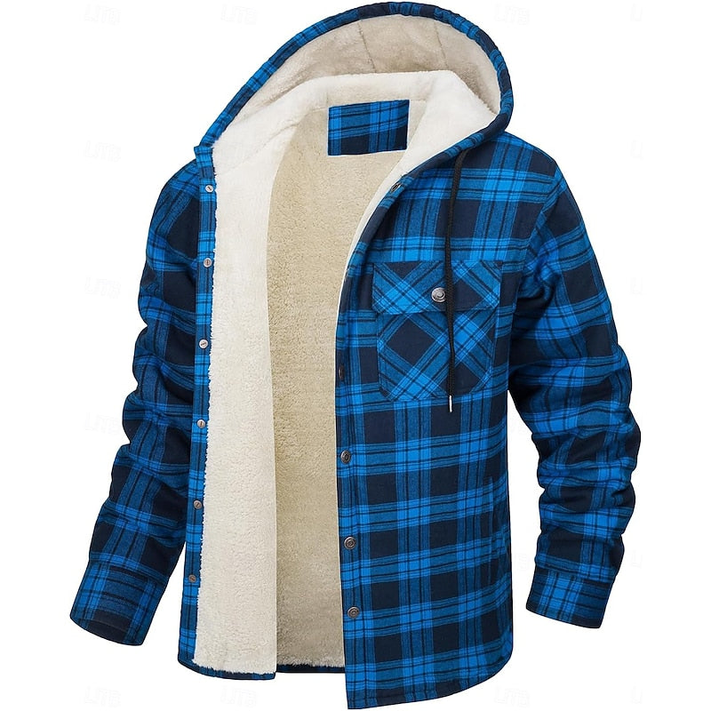 Med huva rutig overshirt