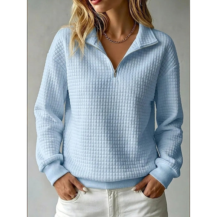 Strukturerad med halv dragkedja pullover