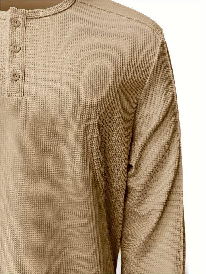 Strukturerad långärmad henley