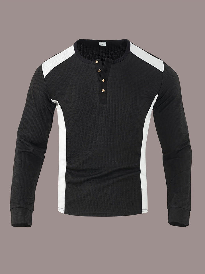 Strukturerad långärmad henley