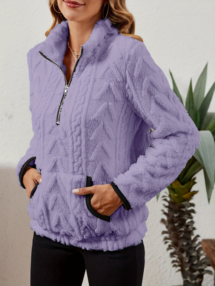 Mysig med halv dragkedja pullover