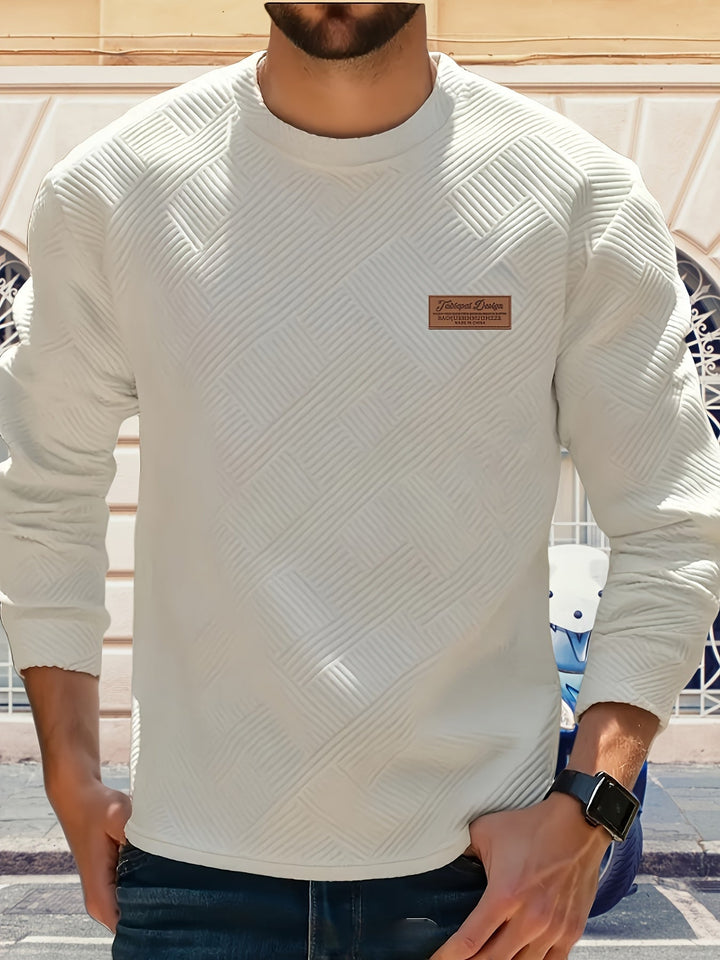 Strukturerad rundhalsad sweatshirt