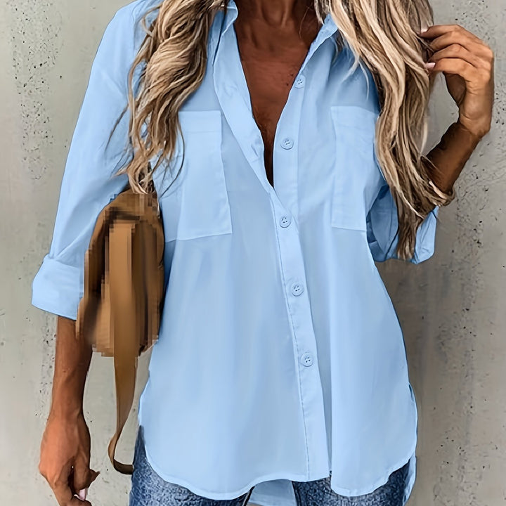 Avslappnad knäppt skjorta
