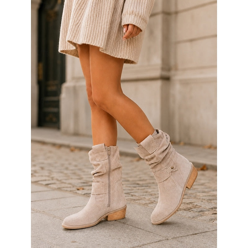 Slouchy spänne ankelboots