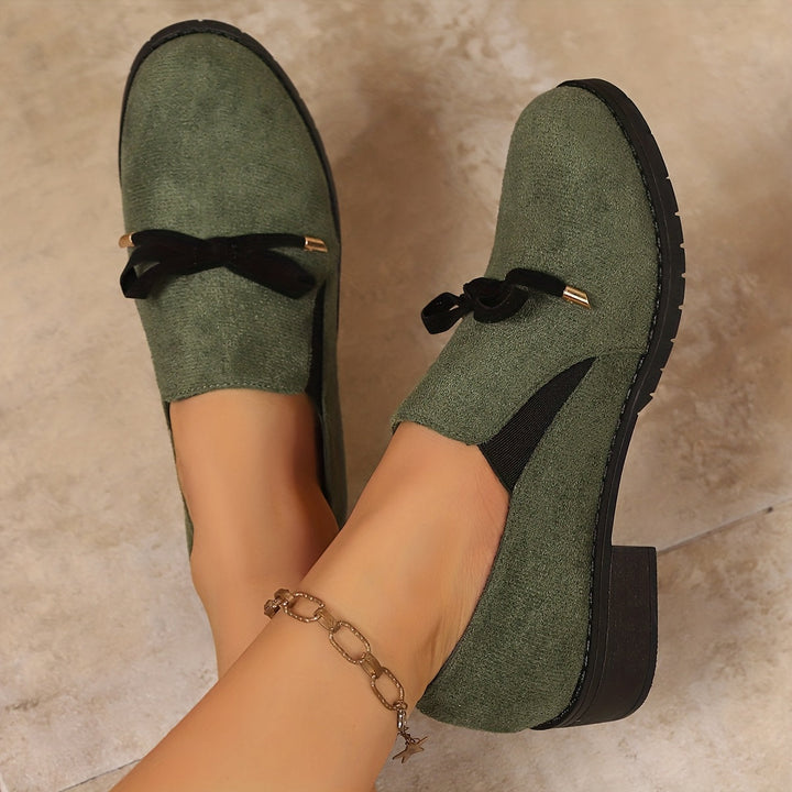 Bow-detalj halk-på loafers