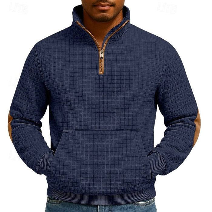 Strukturerad med kvartsdragkedja pullover