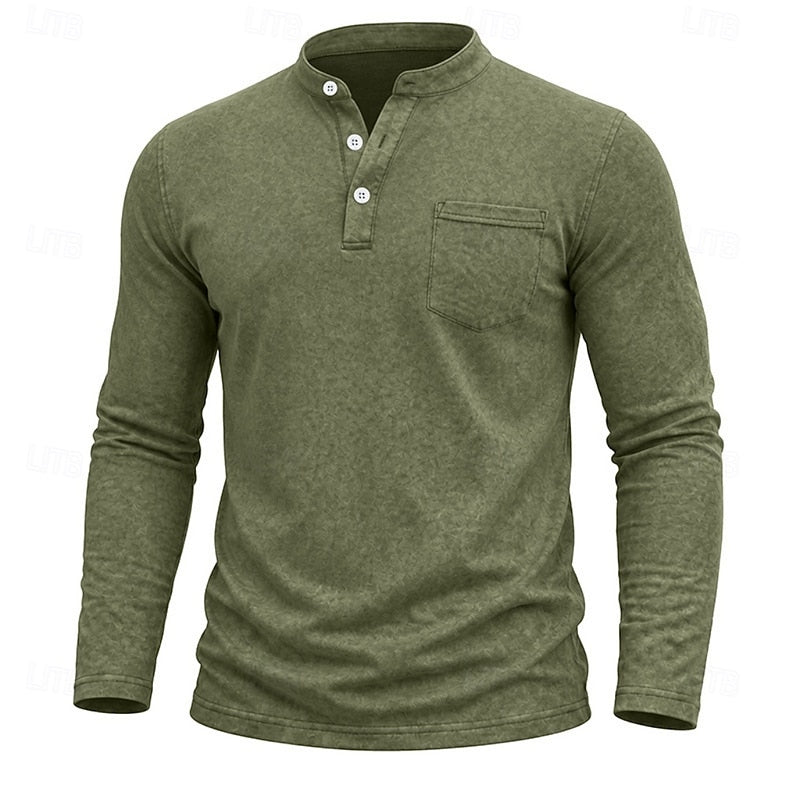 Klassisk henley långärmad skjorta