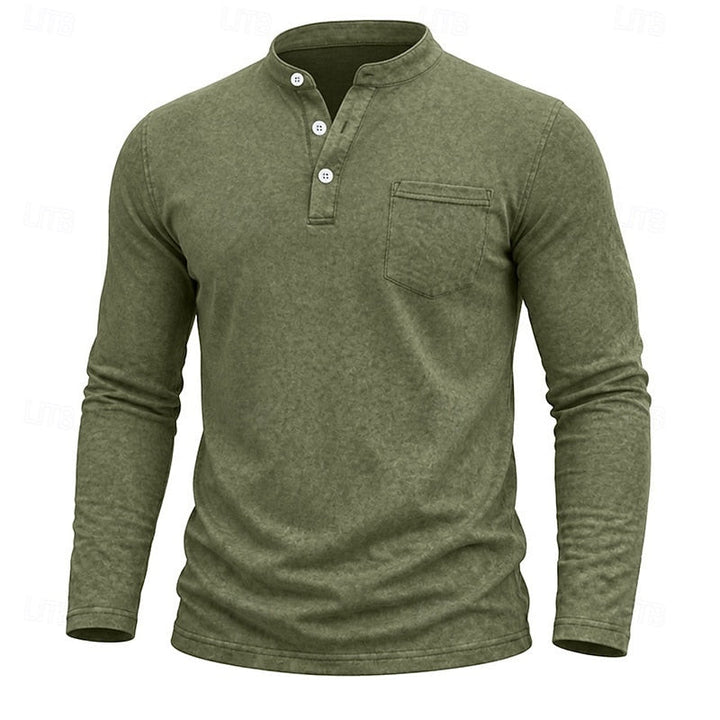 Klassisk henley långärmad skjorta