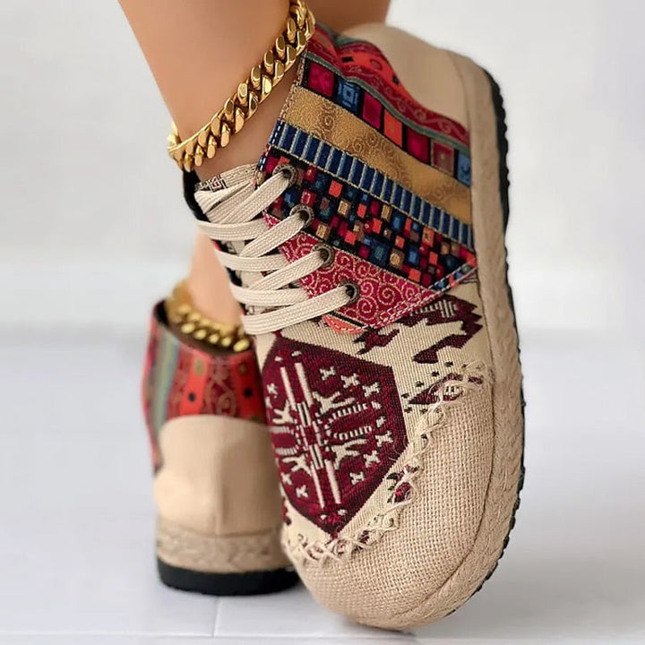 Boho mönstrad höga sneakers