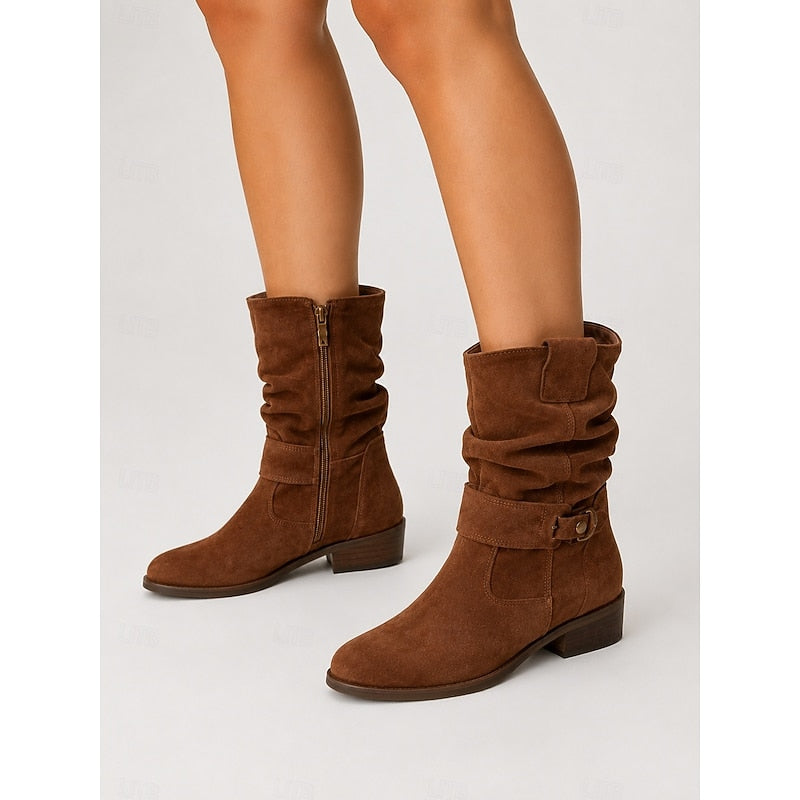 Slouchy spänne ankelboots