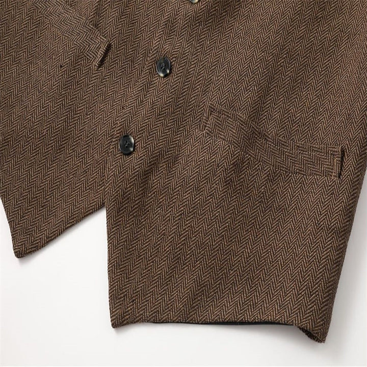 Fiskbensmönstrad skräddad väst
