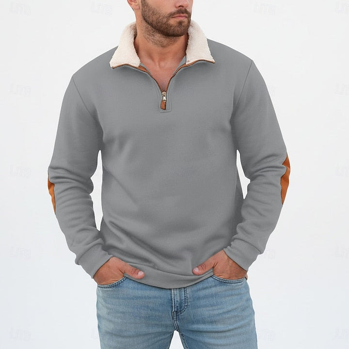 Stående krage med halv dragkedja pullover