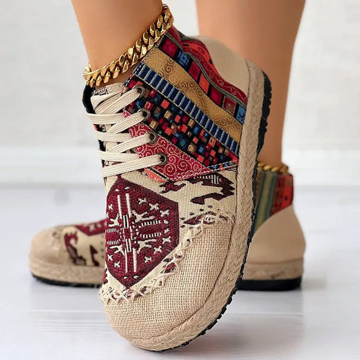 Boho mönstrad höga sneakers