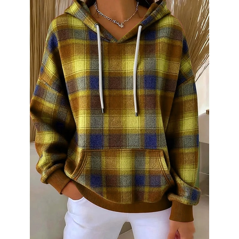 Mysig rutig hoodie